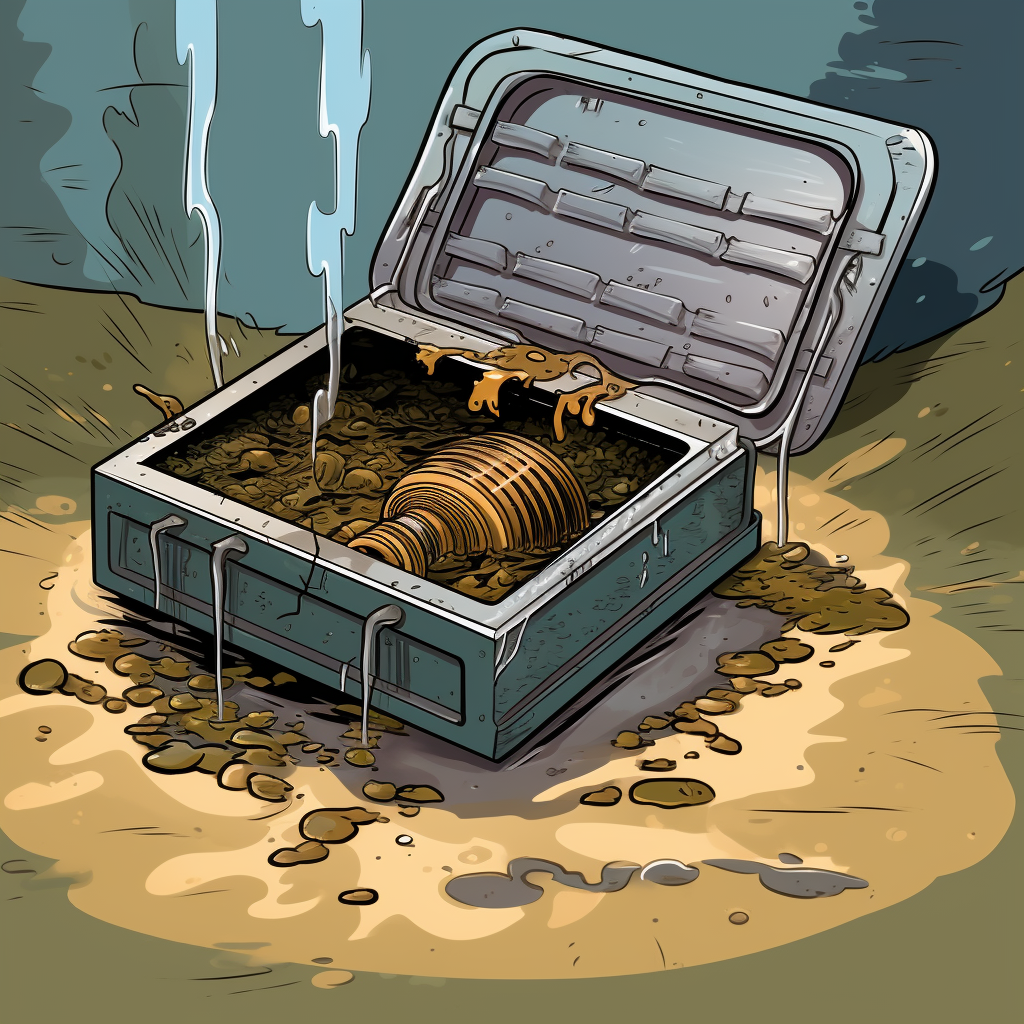 Clogged Grease Trap in a Brooklyn Restaurant Cartoon for Grease Trap Cleaning Services