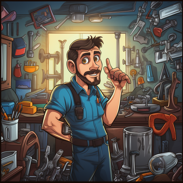 Cartoon of a CID Plumber - Your Brooklyn Plumber - Answering Questions