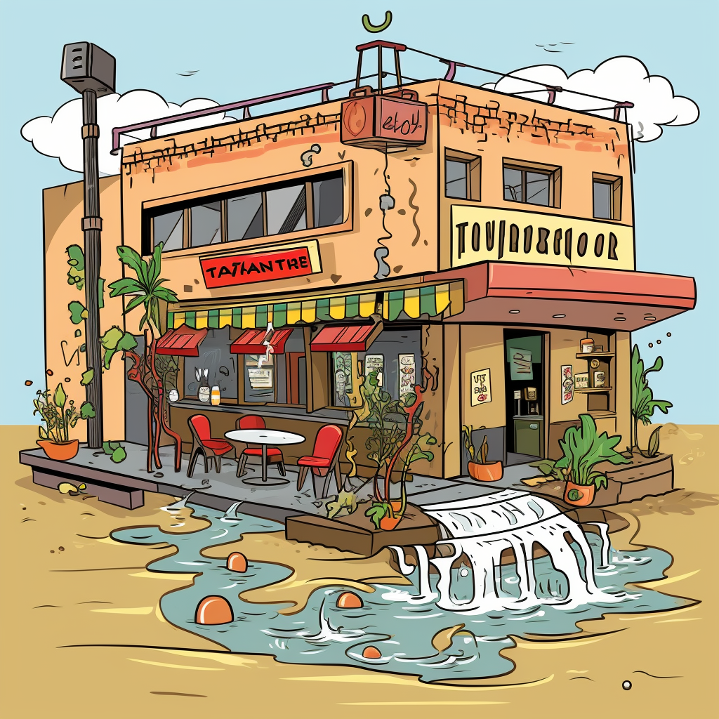 Restaurant Flooded Health Violation Cartoon Brooklyn