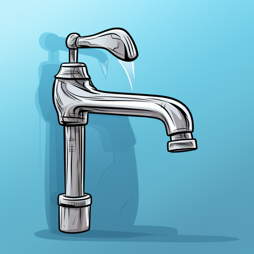 Cartoon of a faucet