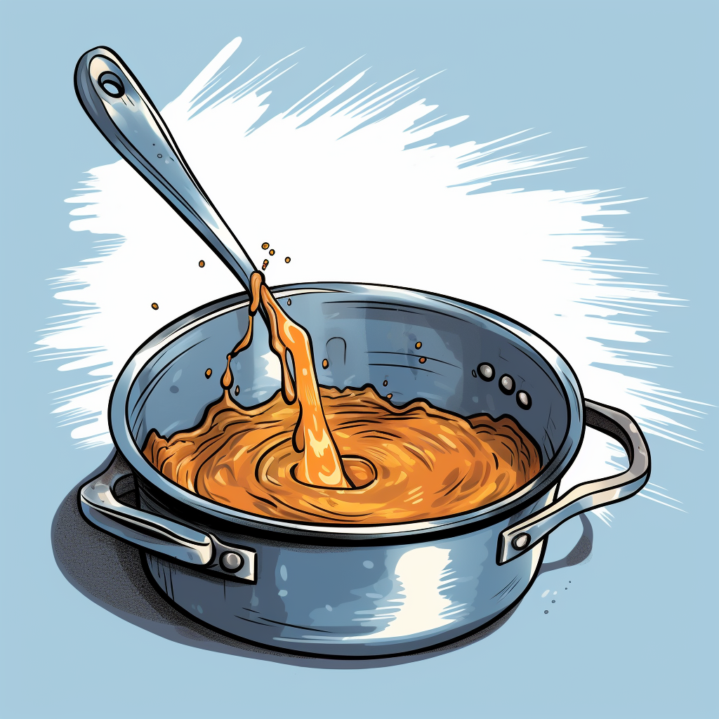 Cartoon of a pan full of grease