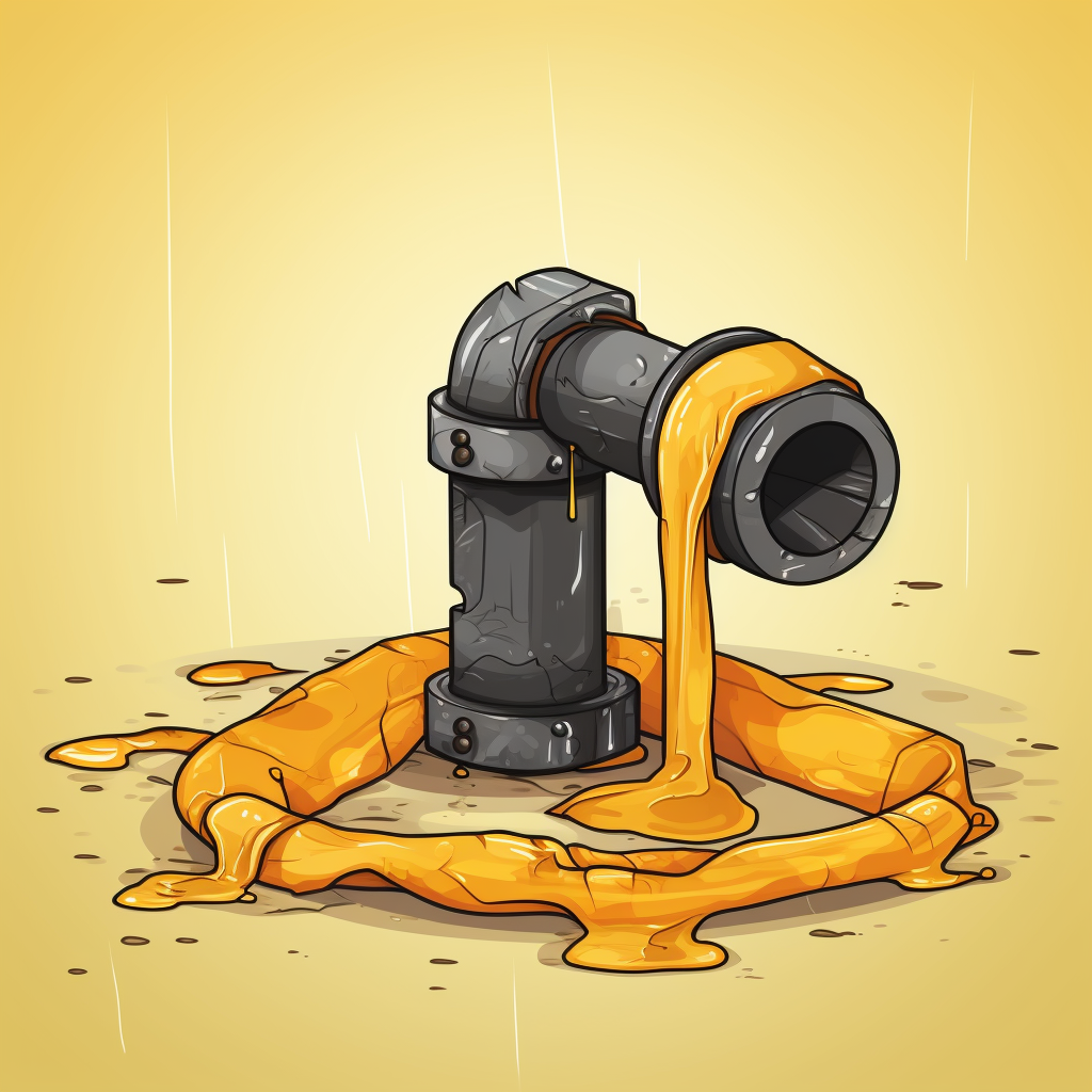 Cartoon of a pipe with tape being wrapped around it to serve as a temporary pipe repair solution