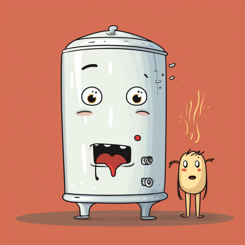 Cartoon of a Brooklyn resident's water heater in need of a replacement
