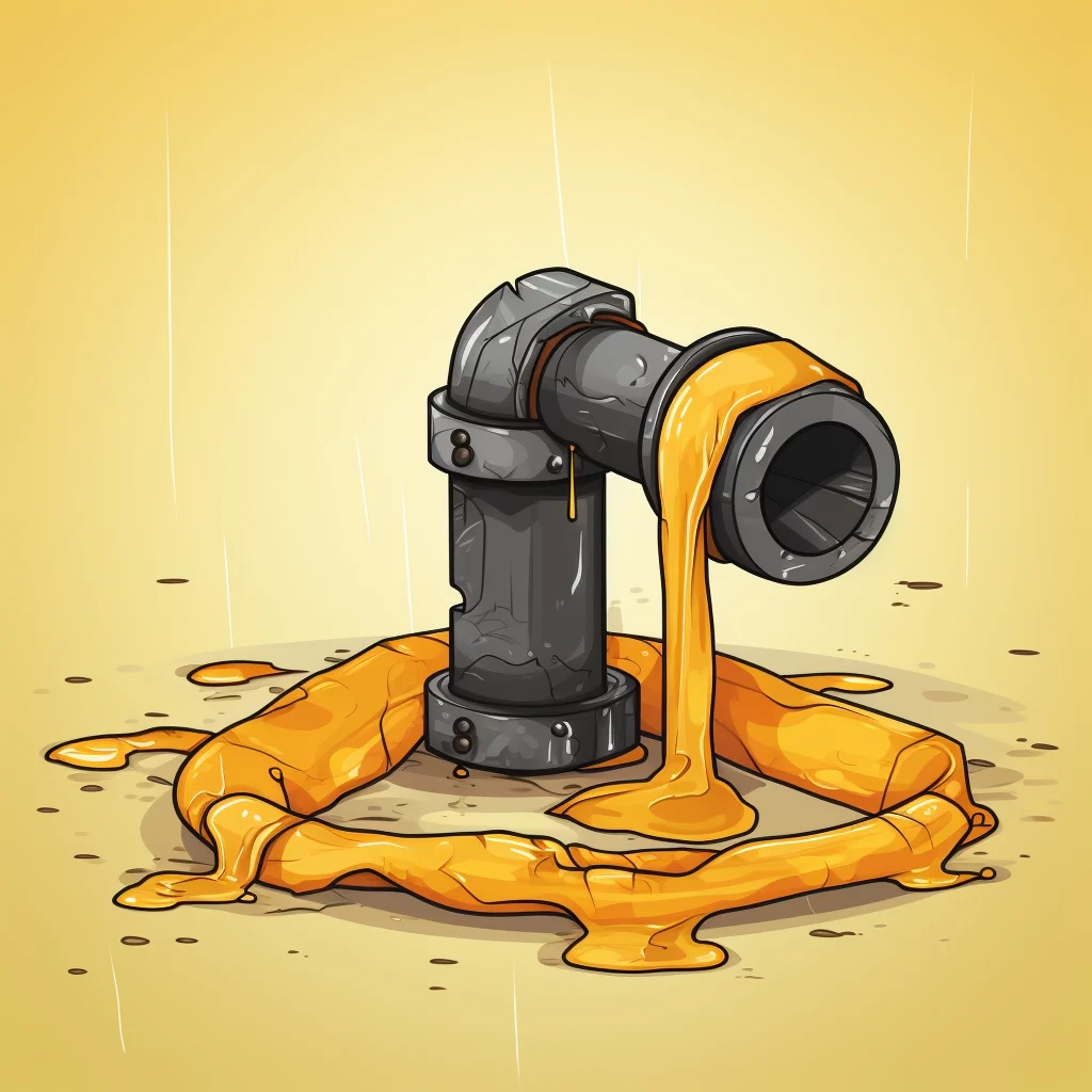 Cartoon of a pipe with tape being wrapped around it to serve as a temporary pipe repair solution